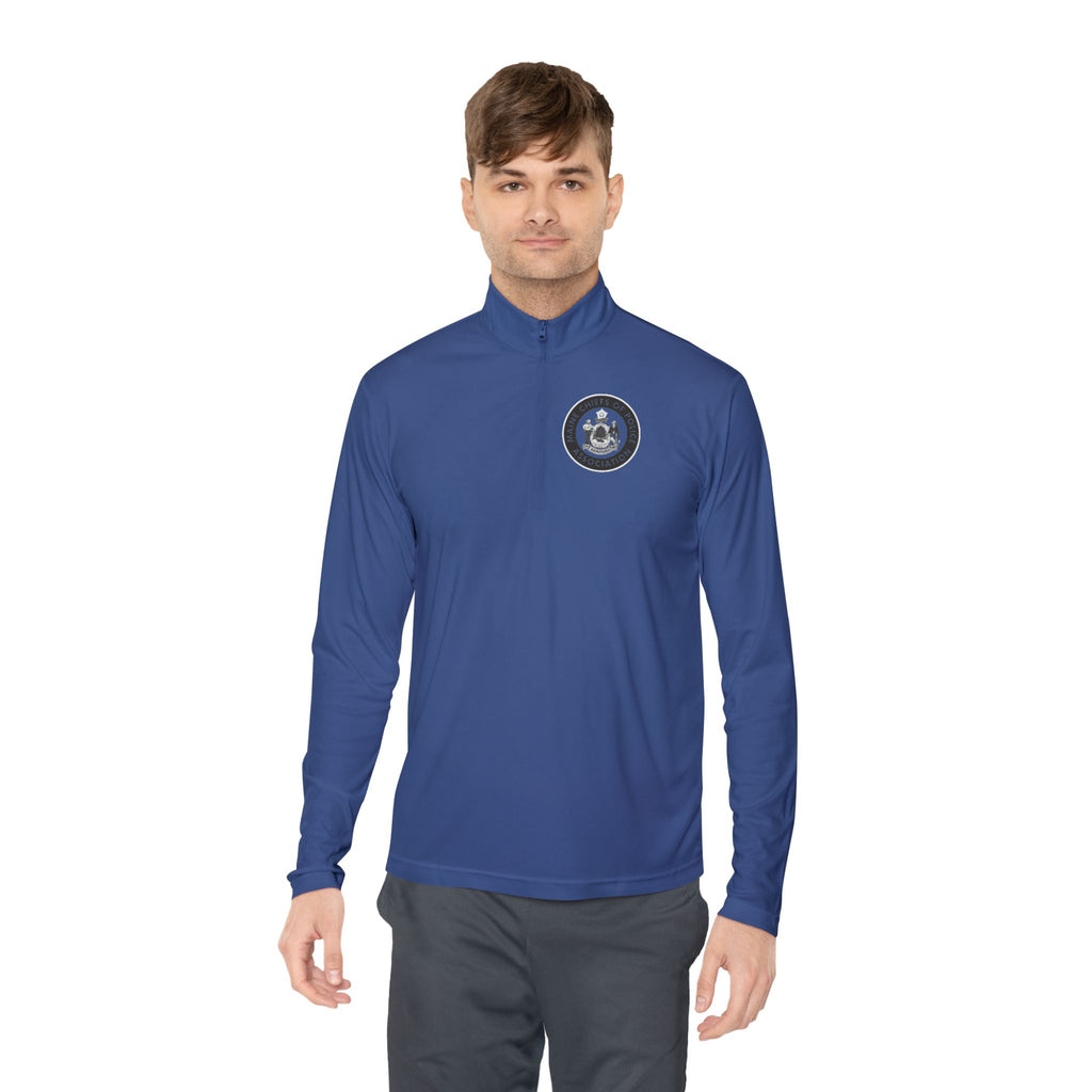 Quarter-Zip Pullover — Minimal Paw Emblem Chest Logo, Casual Outdoor Layer