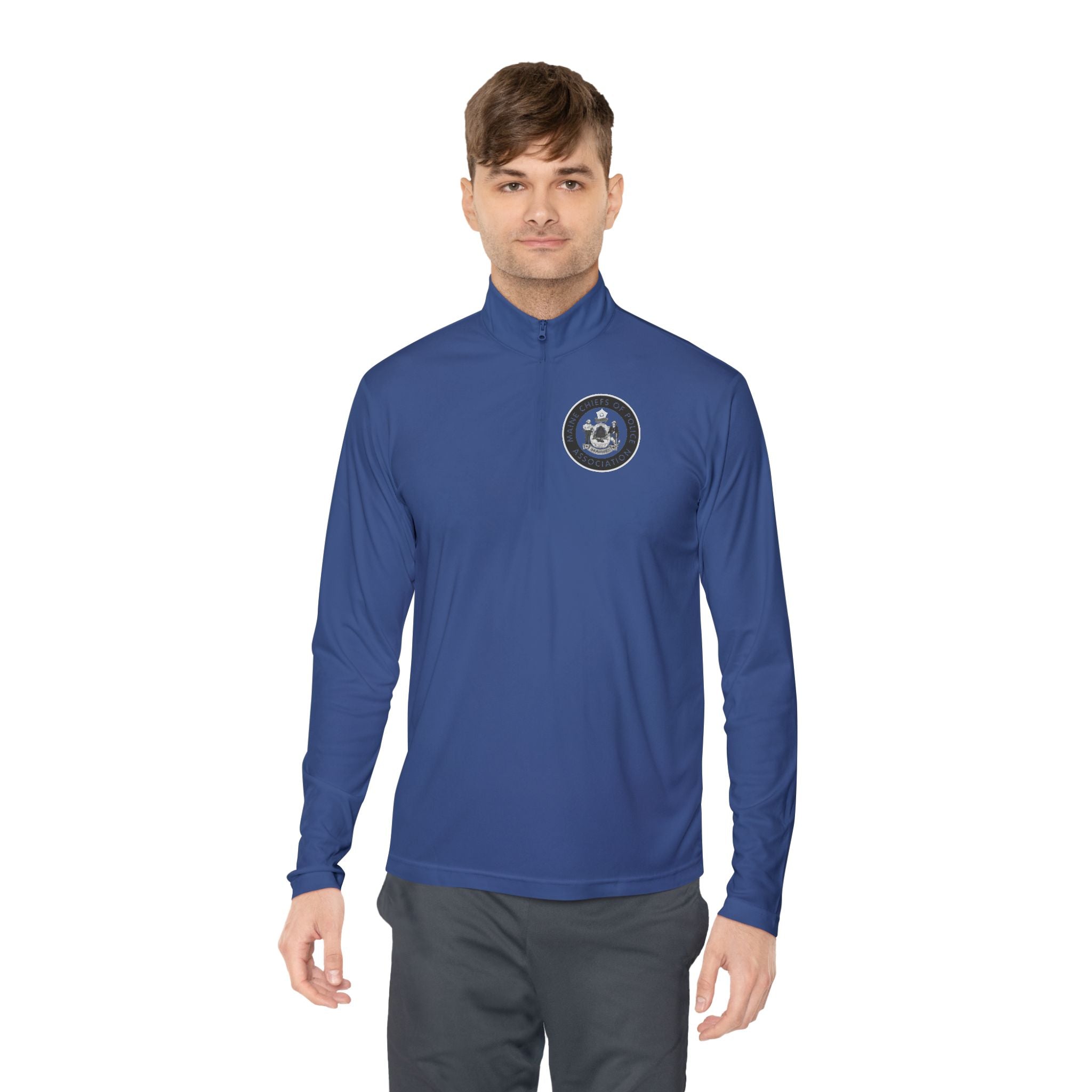 Quarter-Zip Pullover — Minimal Paw Emblem Chest Logo, Casual Outdoor Layer