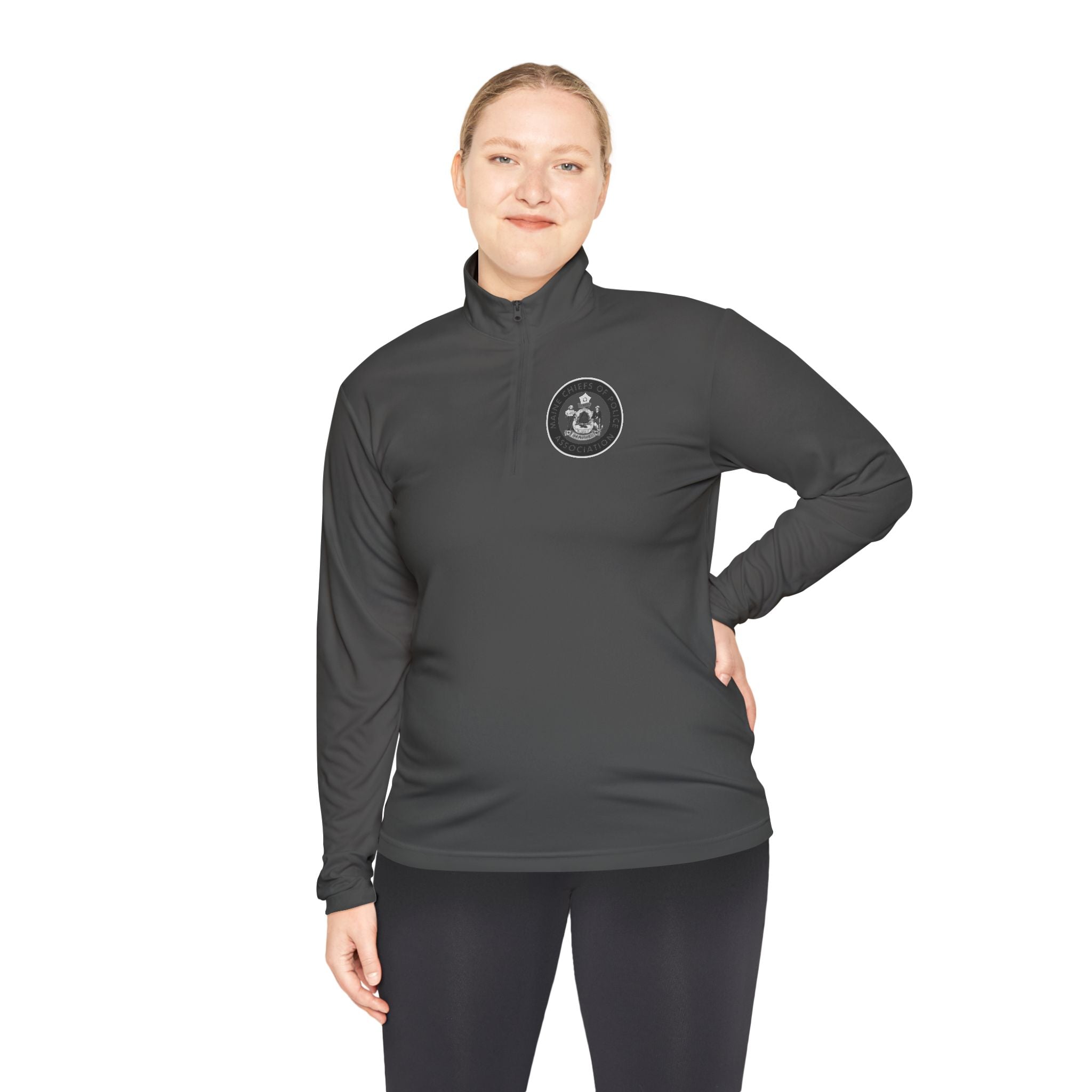 Quarter-Zip Pullover — Minimal Paw Emblem Chest Logo, Casual Outdoor Layer