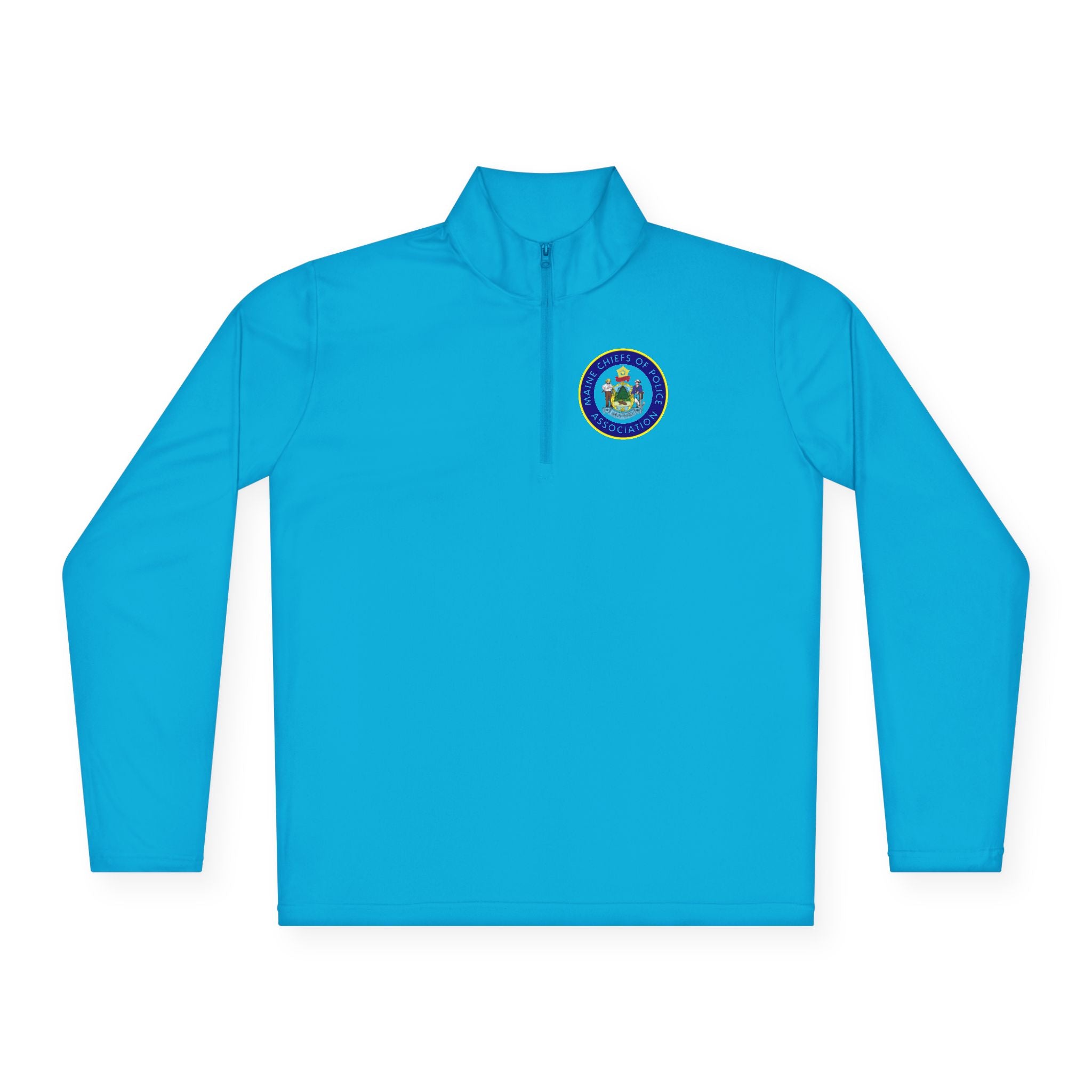 Quarter-Zip Pullover — Retro Floral Badge Embroidered Pullover
