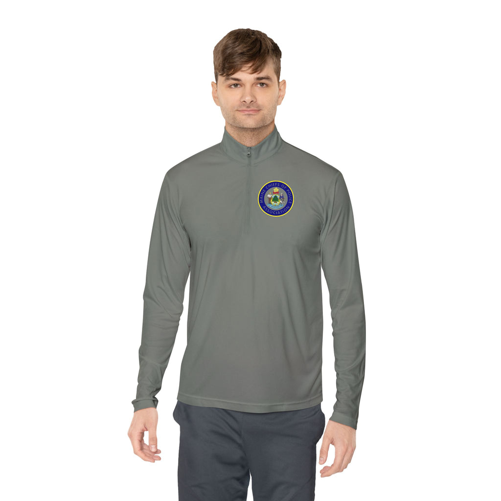 Quarter-Zip Pullover — Retro Floral Badge Embroidered Pullover