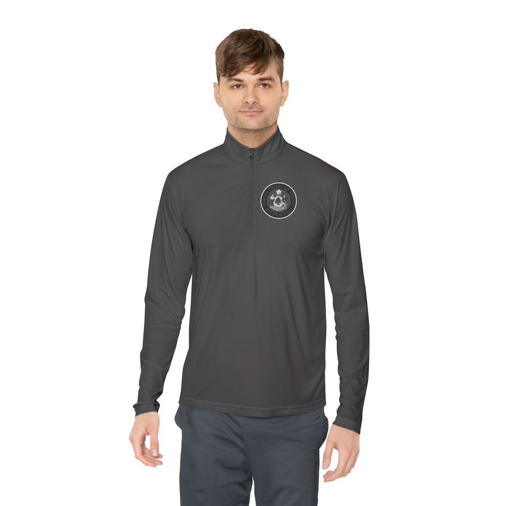 Quarter-Zip Pullover — Minimal Paw Emblem Chest Logo, Casual Outdoor Layer