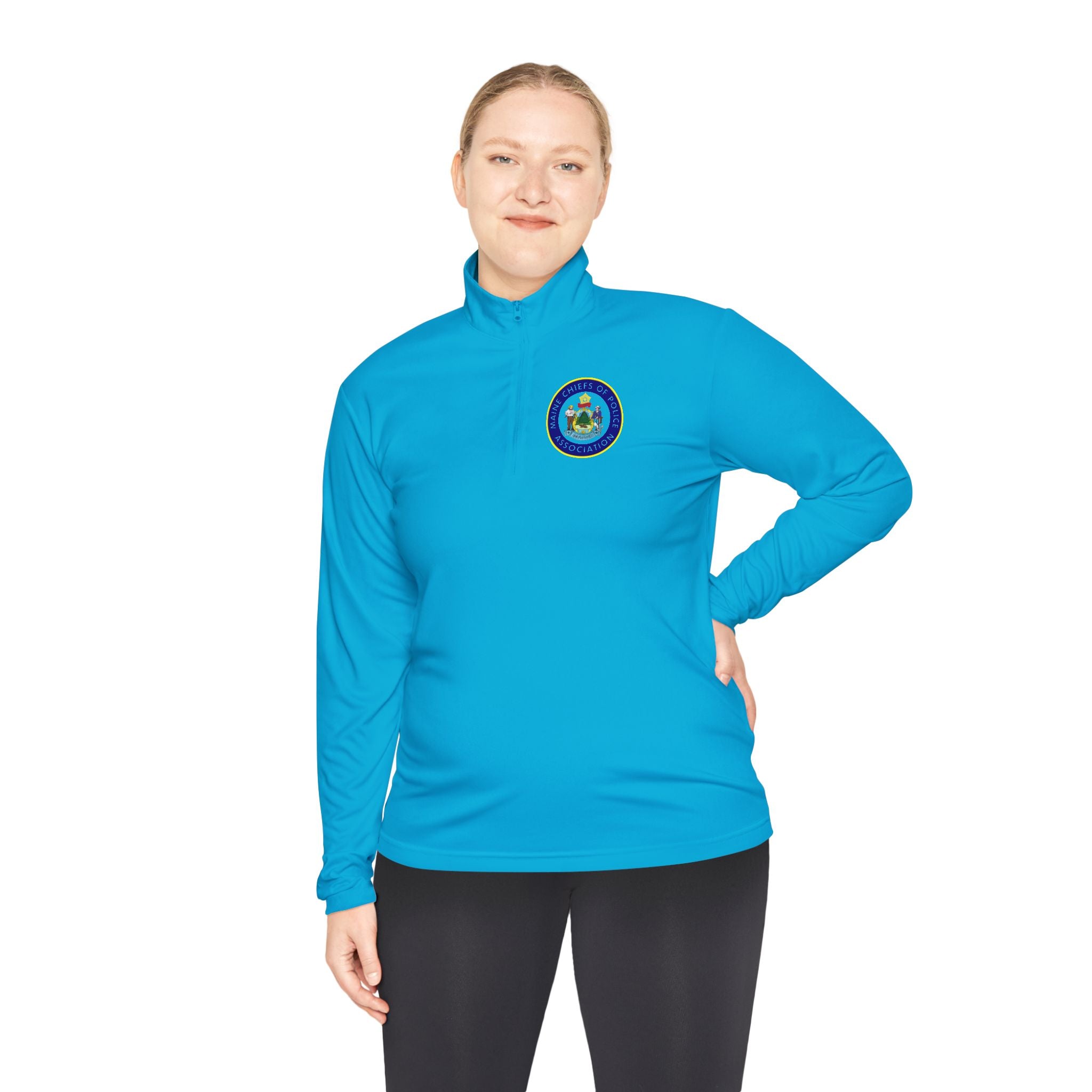Quarter-Zip Pullover — Retro Floral Badge Embroidered Pullover