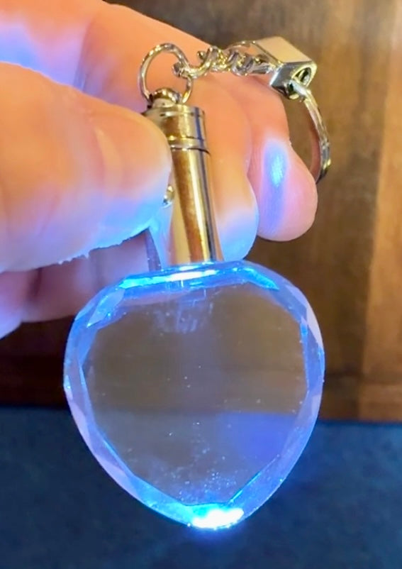 Heart Light up engraved keychain 1.4" × 1.4" × 0.5"