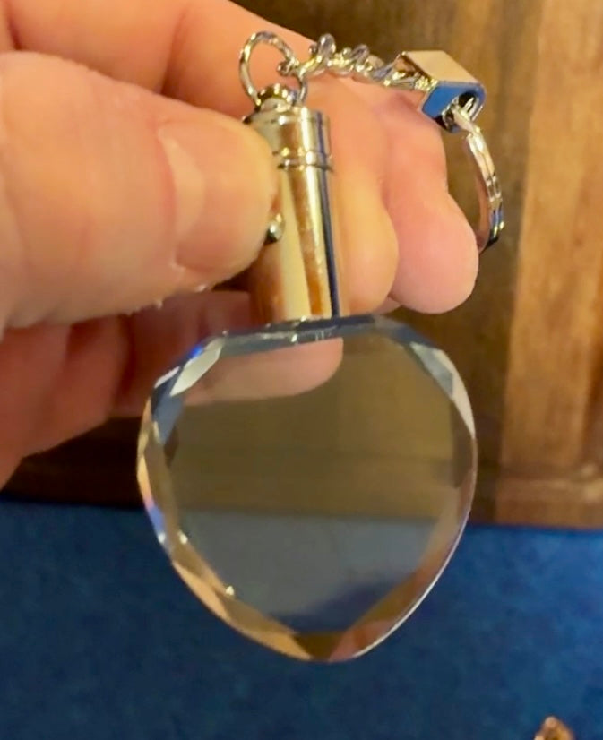Heart Light up engraved keychain 1.4" × 1.4" × 0.5"