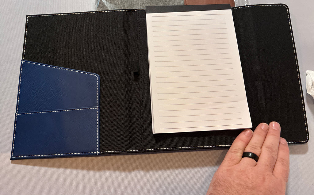 7" x 9"  Laserable Leatherette / Canvas Portfolio with Notepad