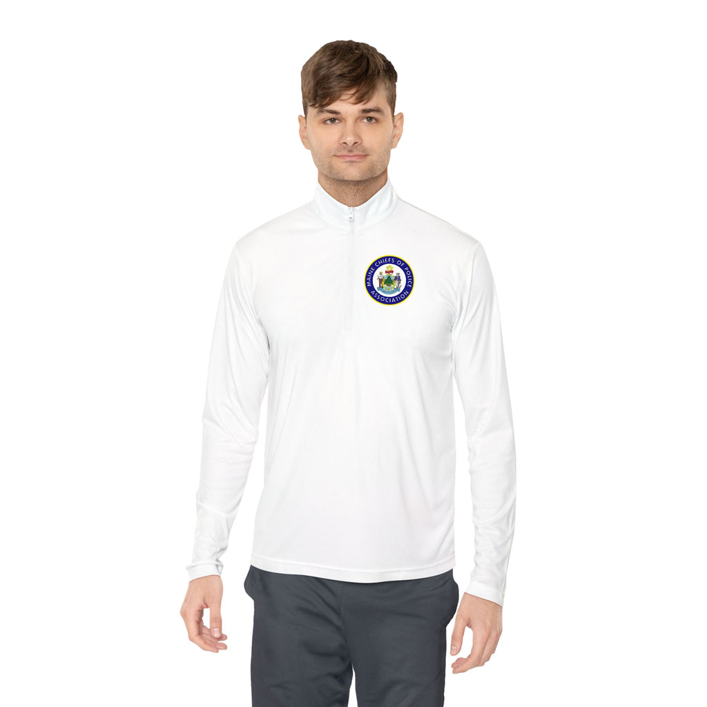 Quarter-Zip Pullover — Retro Floral Badge Embroidered Pullover
