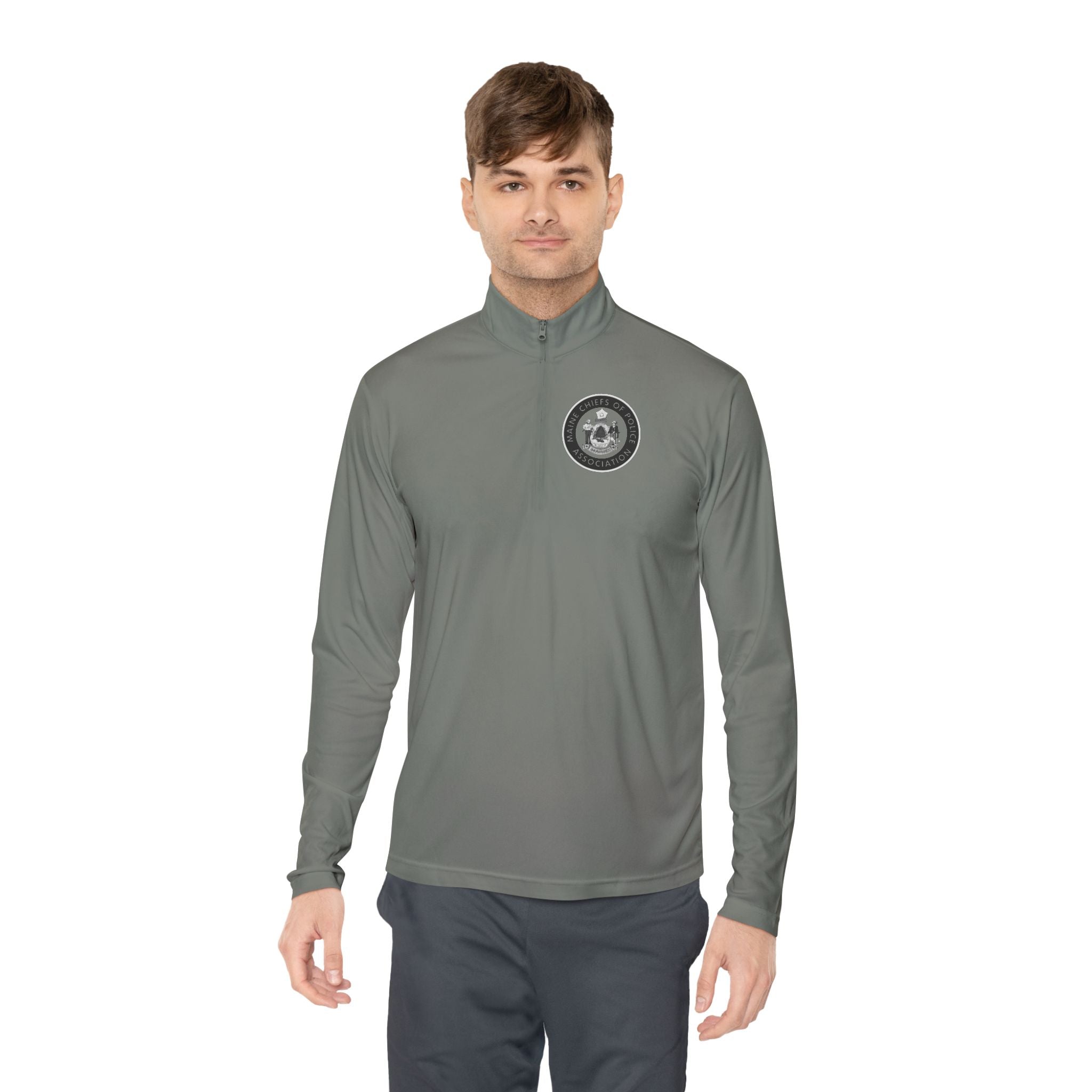 Quarter-Zip Pullover — Minimal Paw Emblem Chest Logo, Casual Outdoor Layer