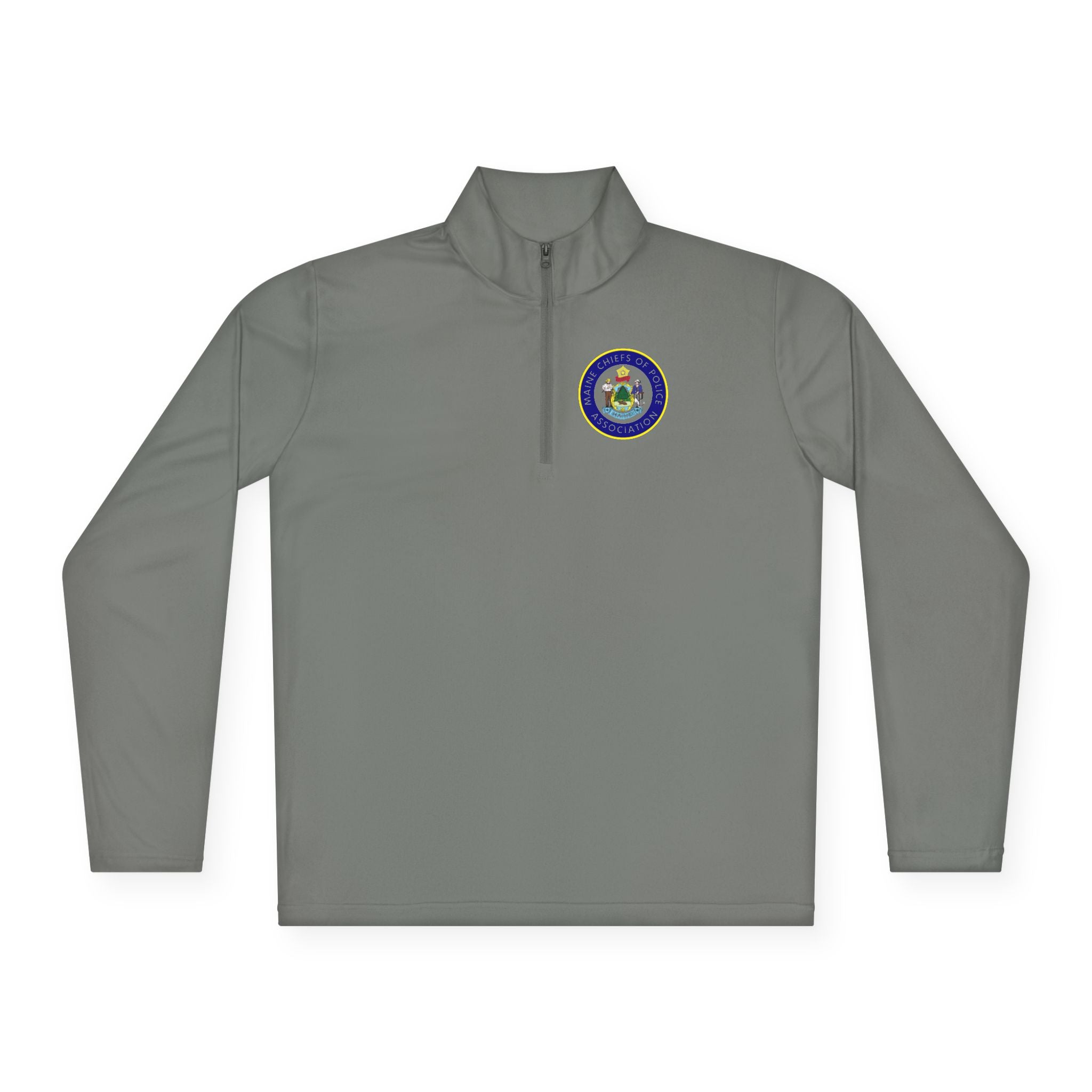 Quarter-Zip Pullover — Retro Floral Badge Embroidered Pullover