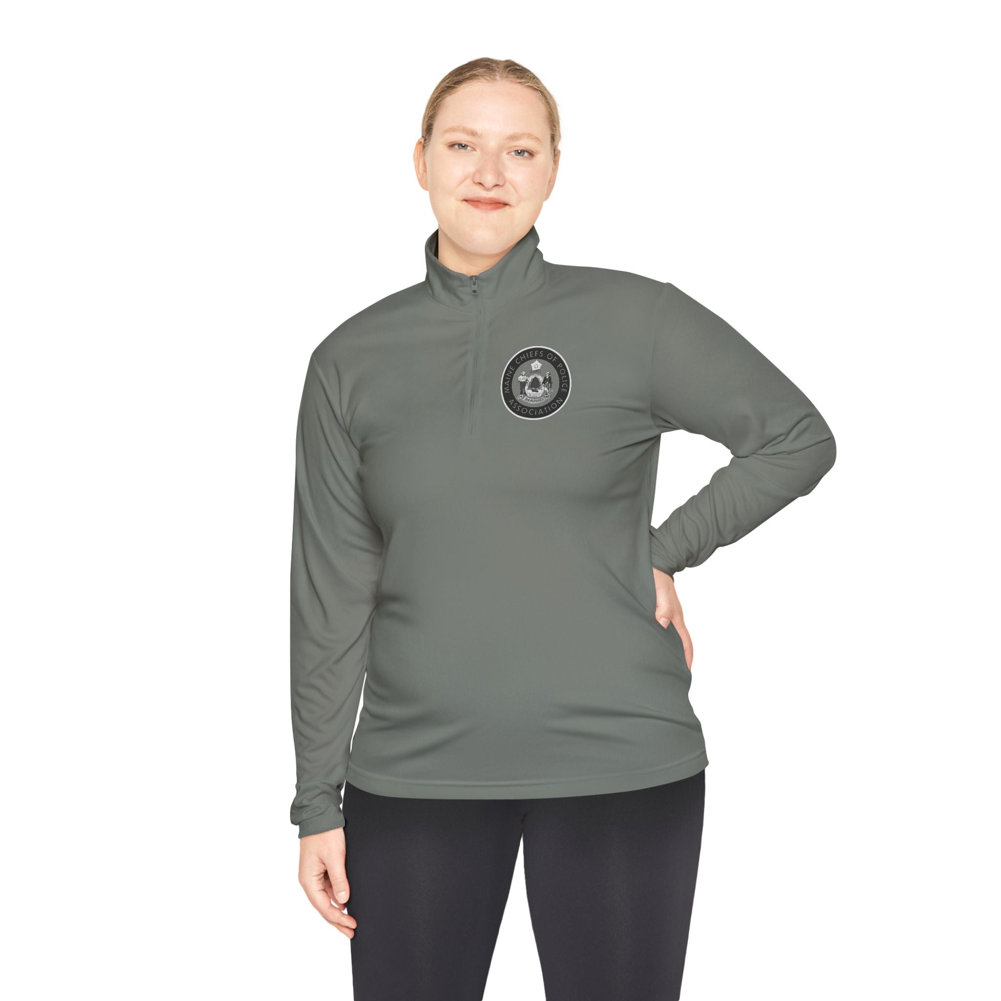 Quarter-Zip Pullover — Minimal Paw Emblem Chest Logo, Casual Outdoor Layer