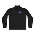 Quarter-Zip Pullover — Retro Floral Badge Embroidered Pullover