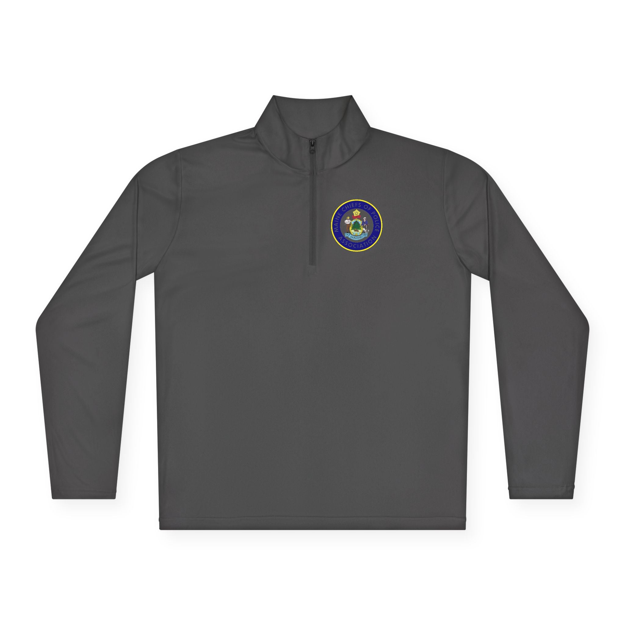 Quarter-Zip Pullover — Retro Floral Badge Embroidered Pullover