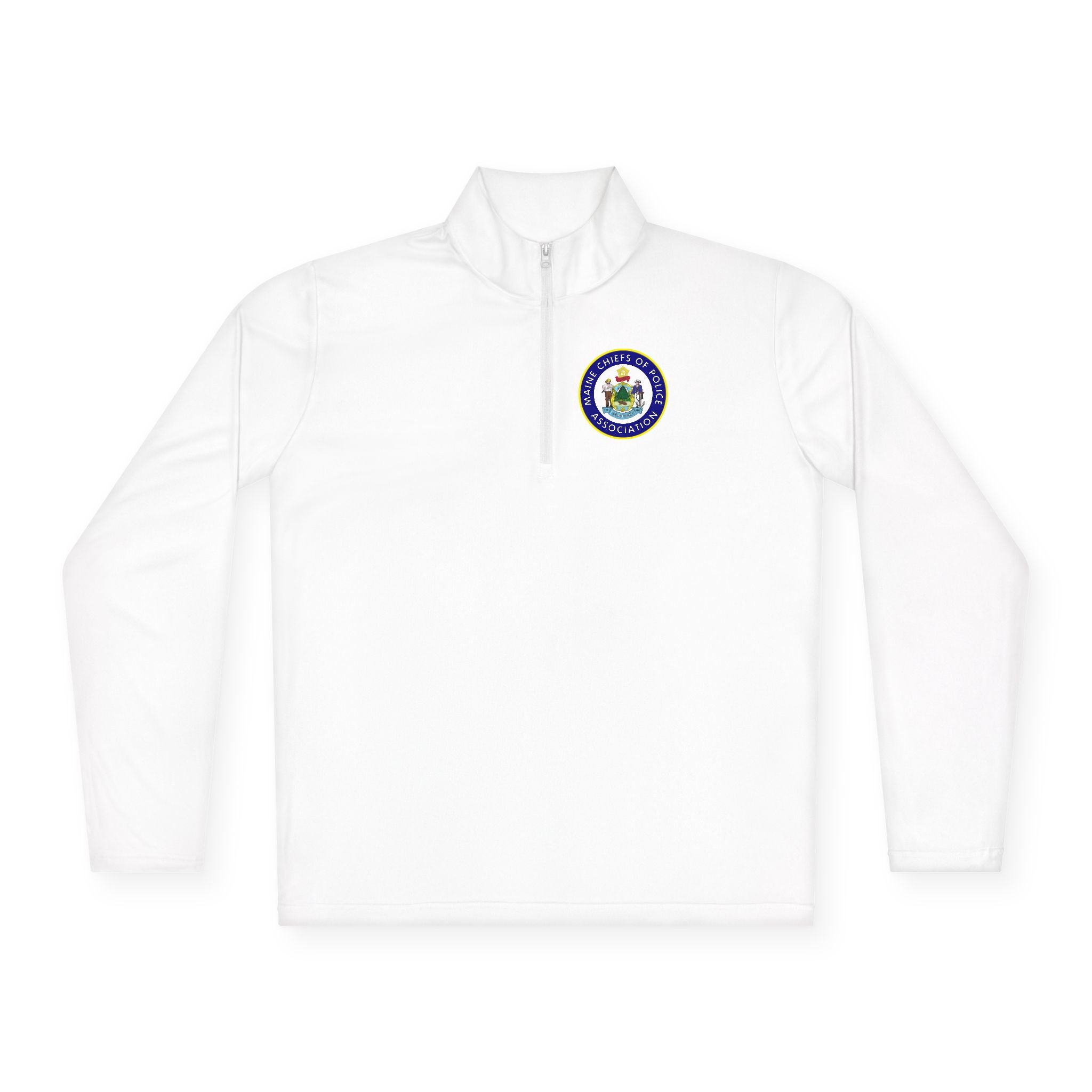 Quarter-Zip Pullover — Retro Floral Badge Embroidered Pullover