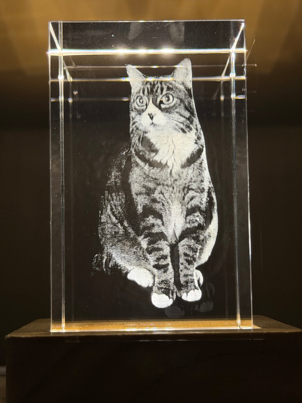 3D Crystal Engraving 3" X 2" X 2"