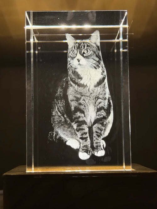 3D Inner Engraved Large Heart crystal 4"X3.5"2.4"