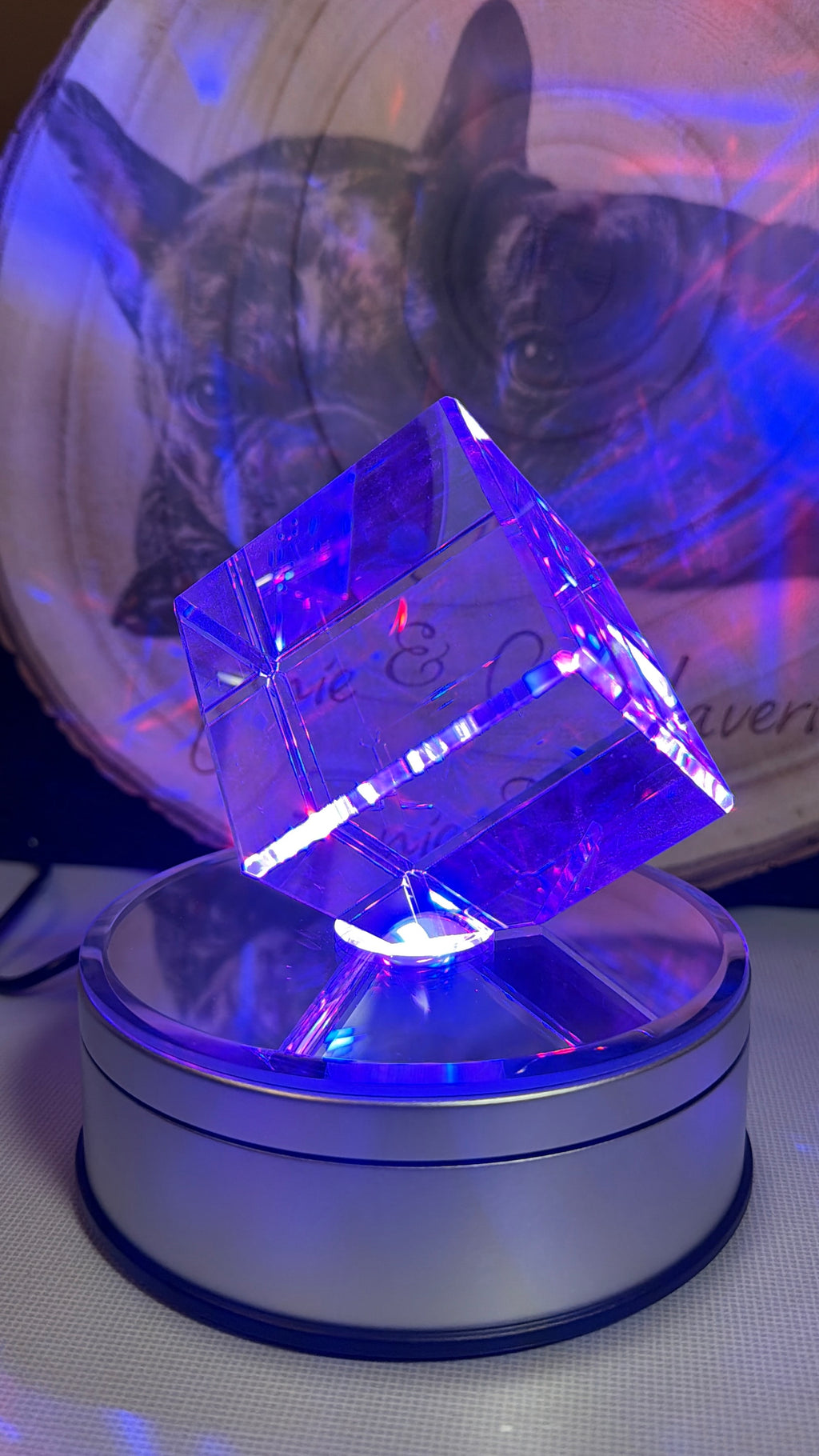 3D Crystal Engraving 3" X 2" X 2"