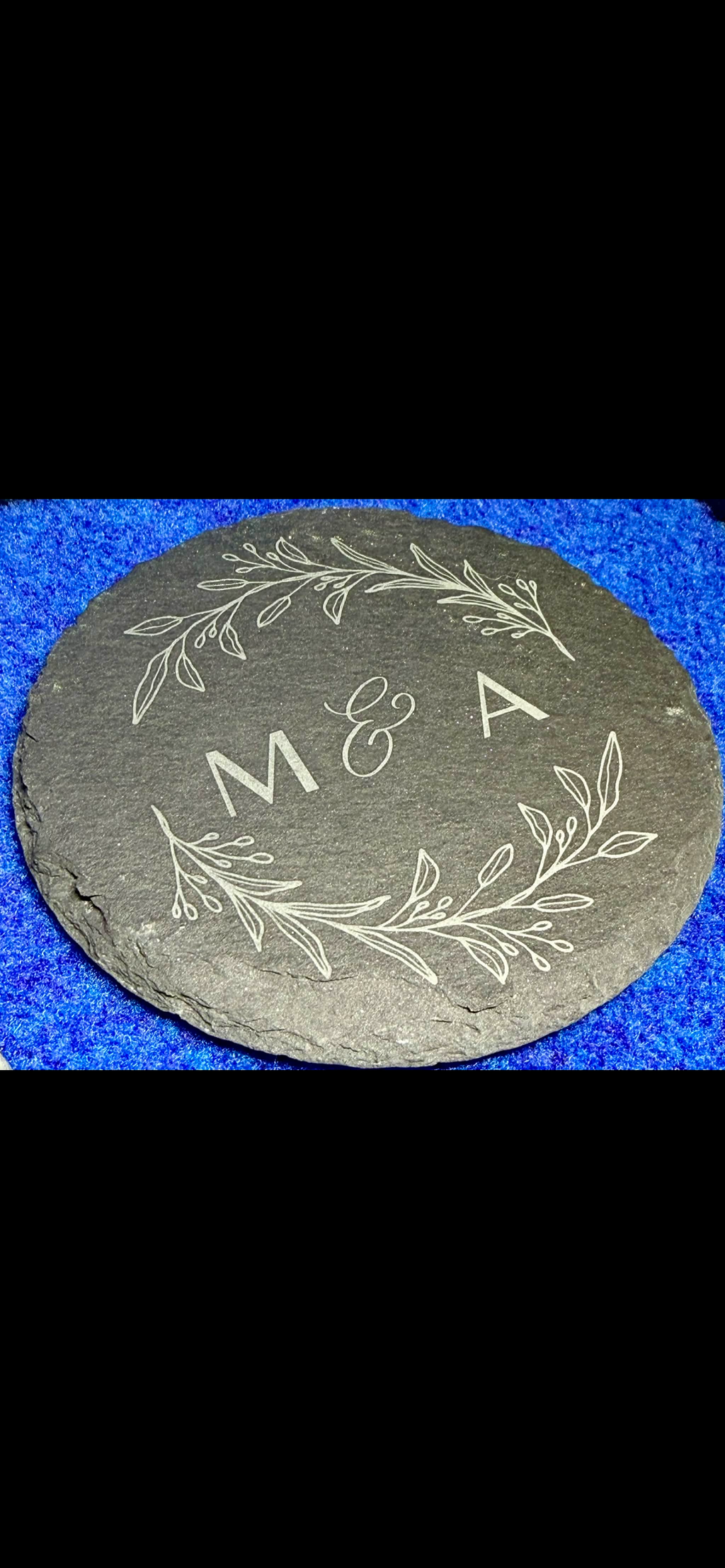 Custom Monogram slate round coasters
