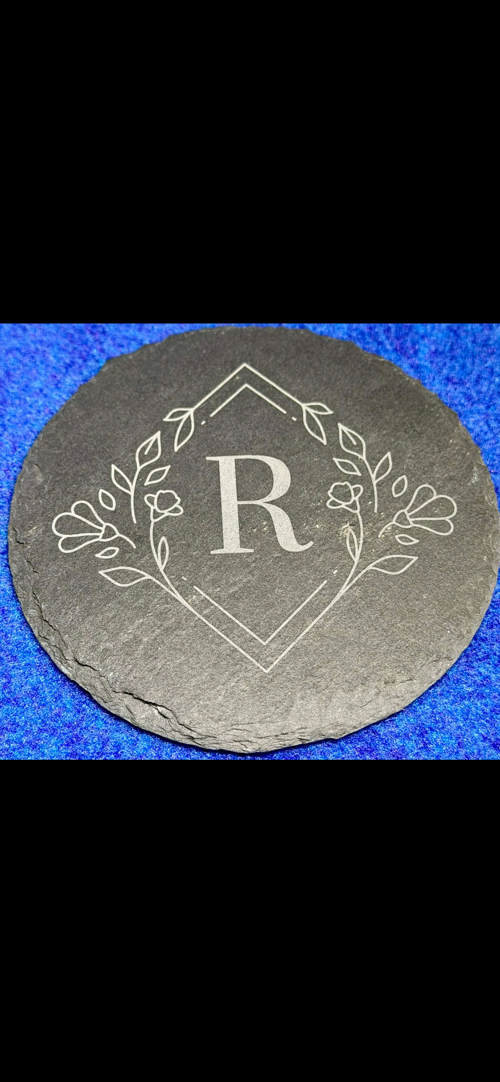 Custom Monogram slate round coasters