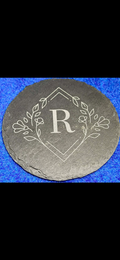 Custom Monogram slate round coasters