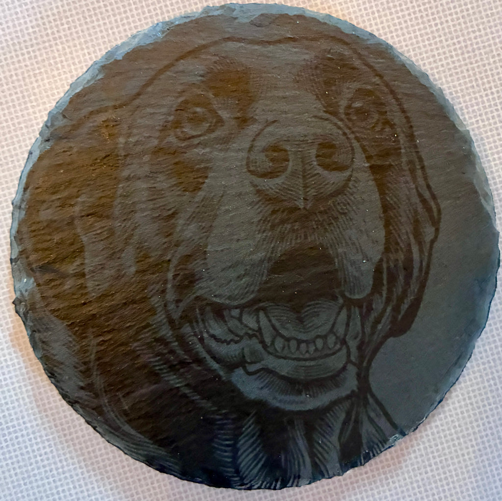 Custom slate round coaster "Full portrait price"