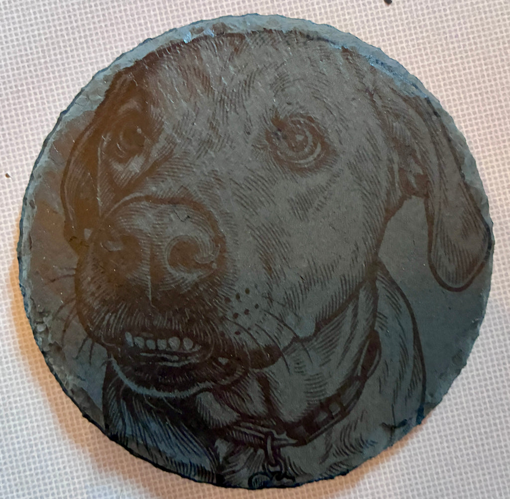 Custom slate round coaster "Full portrait price"