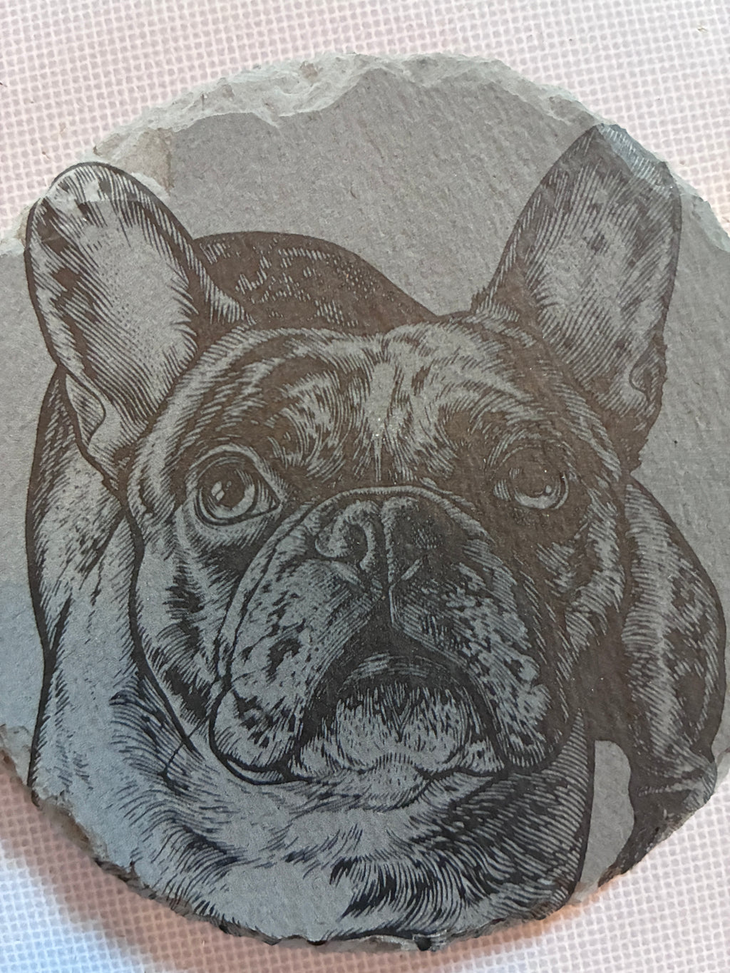 Custom slate round coaster "Full portrait price"